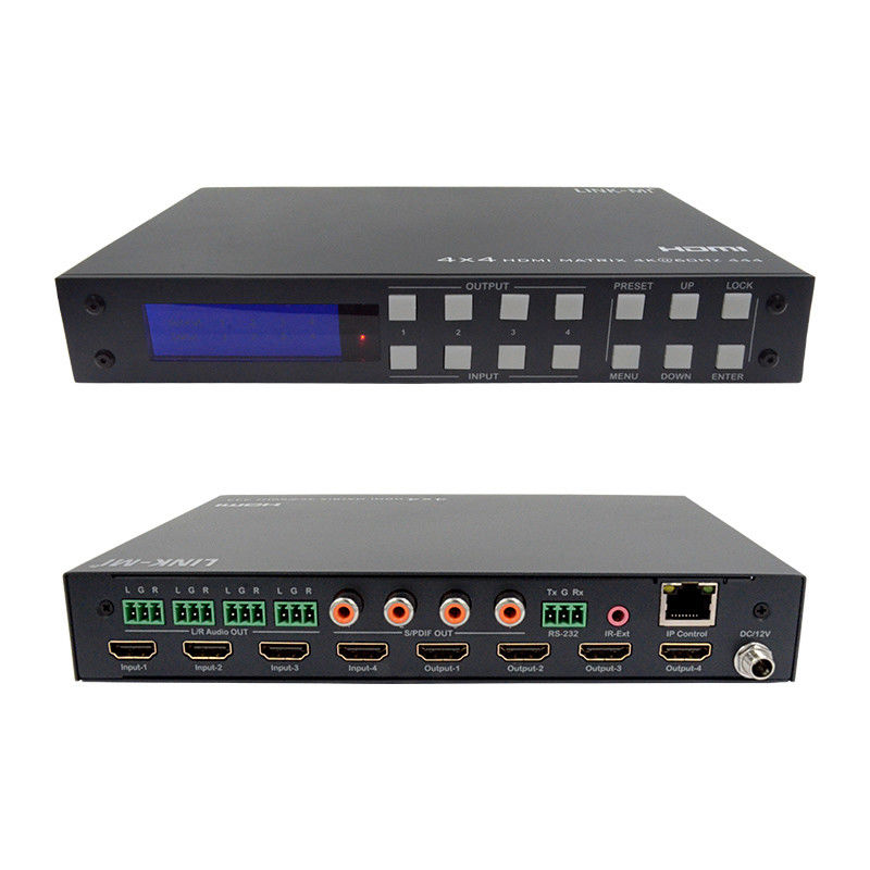 4K Hdmi Matrix / Hd Hdmi Splitter Switcher z czarnym panelem Silkscreen i obsługą formatu DTS Audio