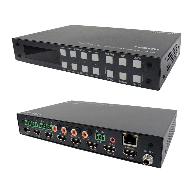 4K Hdmi Matrix / Hd Hdmi Splitter Switcher z czarnym panelem Silkscreen i obsługą formatu DTS Audio