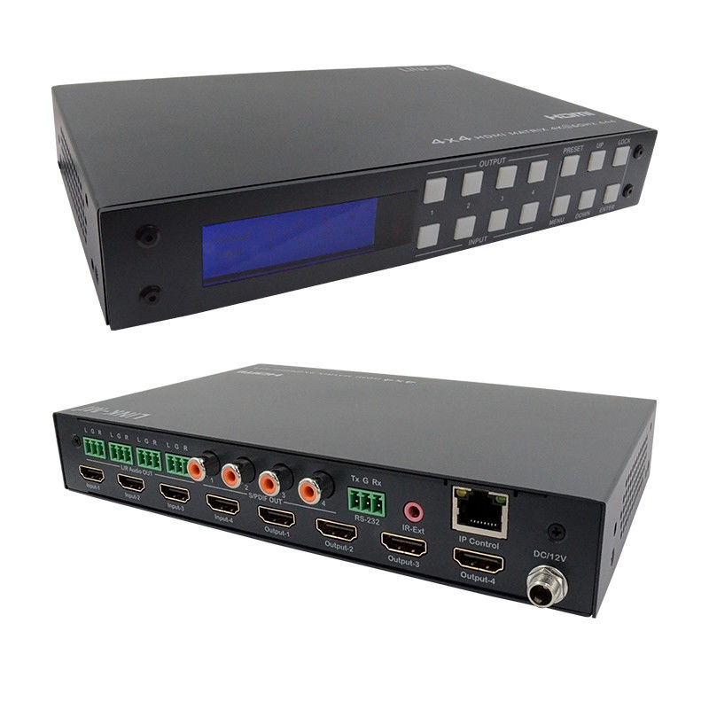 4K Hdmi Matrix / Hd Hdmi Splitter Switcher z czarnym panelem Silkscreen i obsługą formatu DTS Audio