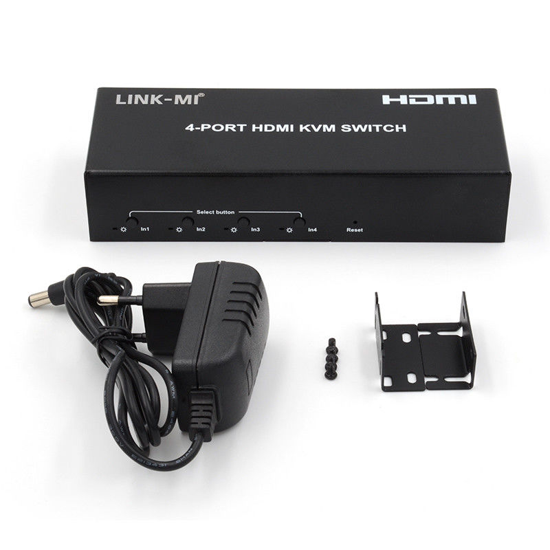 Brak opóźnienia HDMI KVM Switch 4 Port Ip Kvm HDMI Support Hot Keys Automatyczne przełączanie