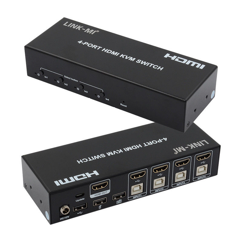 Brak opóźnienia HDMI KVM Switch 4 Port Ip Kvm HDMI Support Hot Keys Automatyczne przełączanie