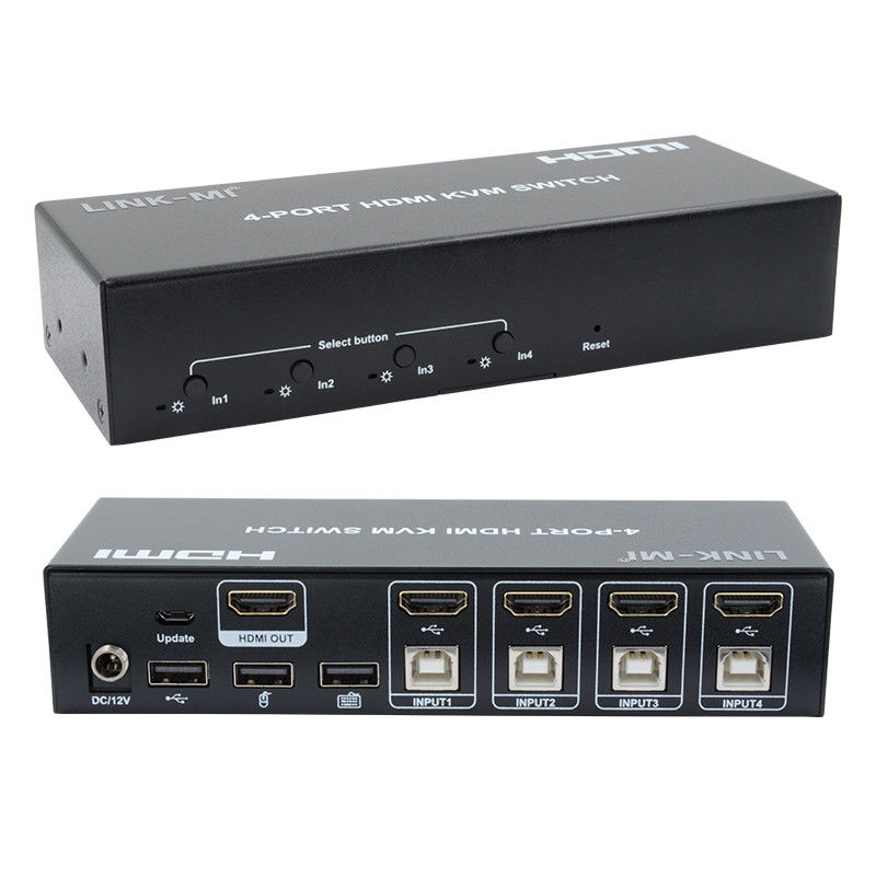 Brak opóźnienia HDMI KVM Switch 4 Port Ip Kvm HDMI Support Hot Keys Automatyczne przełączanie