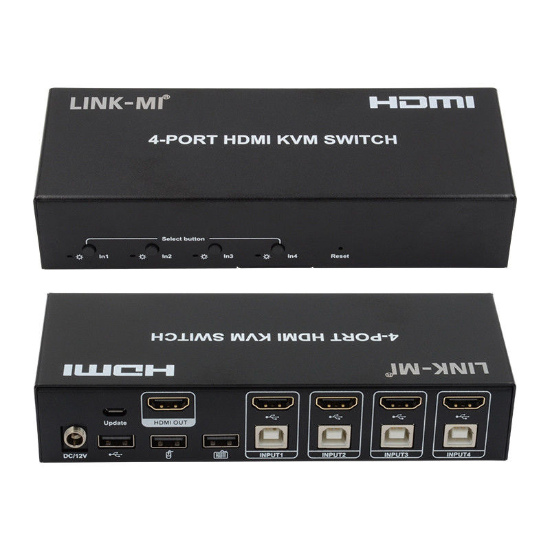 Brak opóźnienia HDMI KVM Switch 4 Port Ip Kvm HDMI Support Hot Keys Automatyczne przełączanie