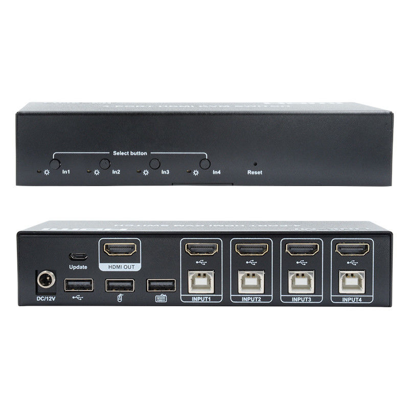 4 porty przełącznik KVM HDMI 4K 30Hz klucze przenośne automatyczne przełączanie bez opóźnień przełącznik USB