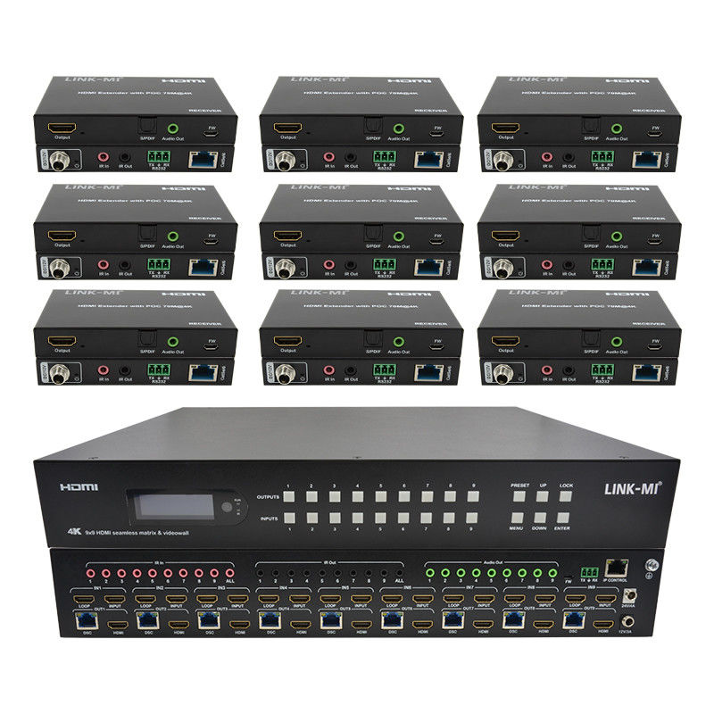 9x9 70M HDMI Procesor ścienny HDMI Splitter 3x3 4K HDMI Matrix Extender