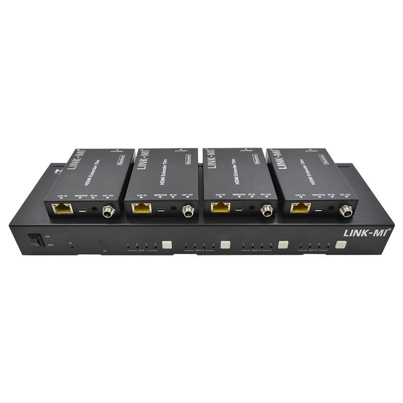 70M 4X4 HDMI Matrix Z Funkcją Matrycy IR 18Gbps 4K@60Hz HDMI 2.0b POC