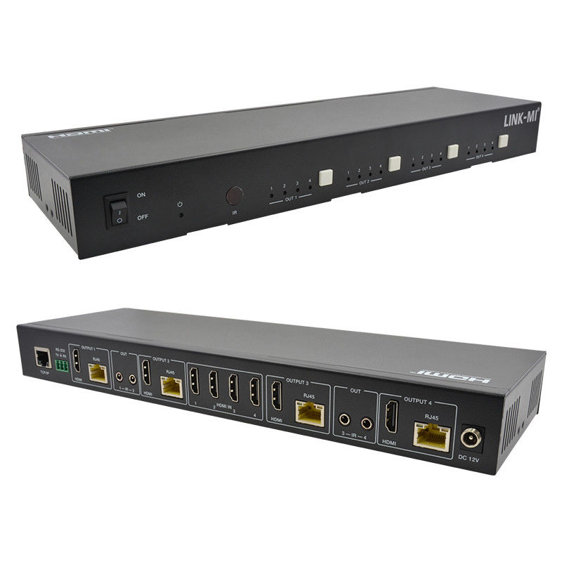 70M 4X4 HDMI Matrix Z Funkcją Matrycy IR 18Gbps 4K@60Hz HDMI 2.0b POC