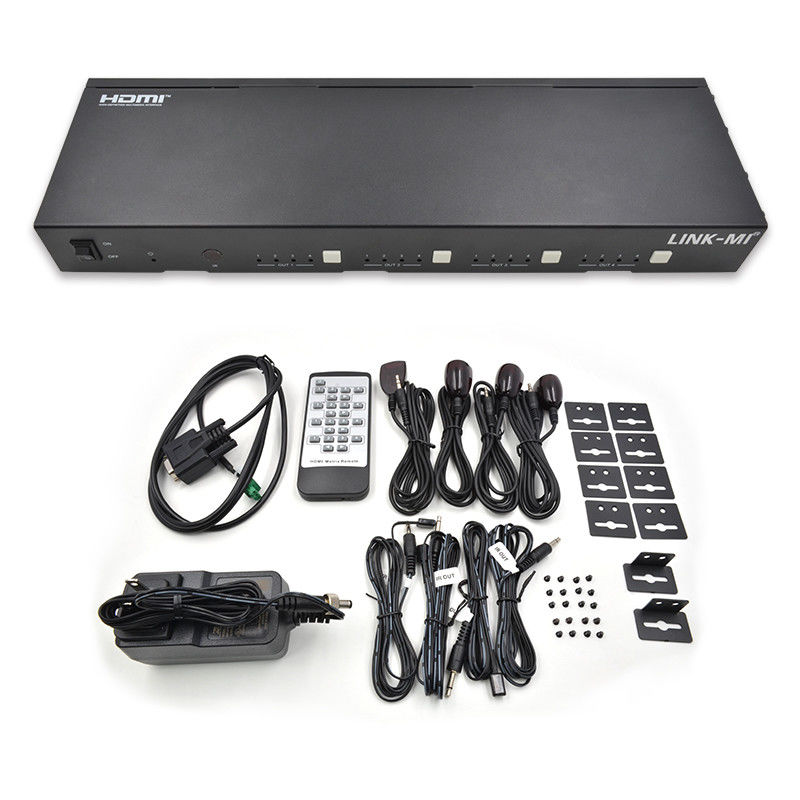 70M 4X4 HDMI Matrix Z Funkcją Matrycy IR 18Gbps 4K@60Hz HDMI 2.0b POC
