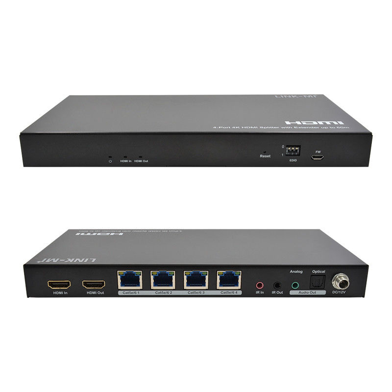 1x4 4K Wireless HDMI Splitter Extender Wsparcie 60m 4K@60Hz AV Splitter Over RJ45