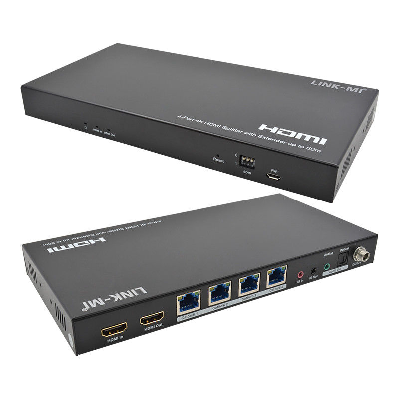 1x4 4K Wireless HDMI Splitter Extender Wsparcie 60m 4K@60Hz AV Splitter Over RJ45