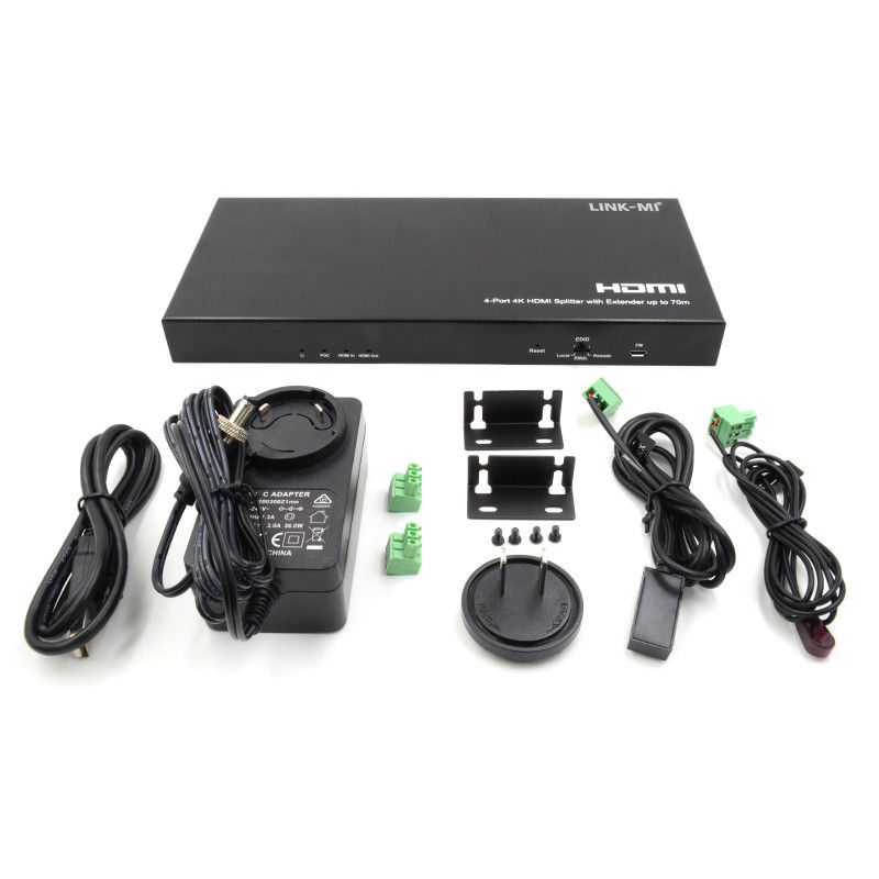 70M 1x4 4K HDMI Splitter Extender Z Ekstrakcją Audio 1x4 Hdmi Splitter Over Cat6