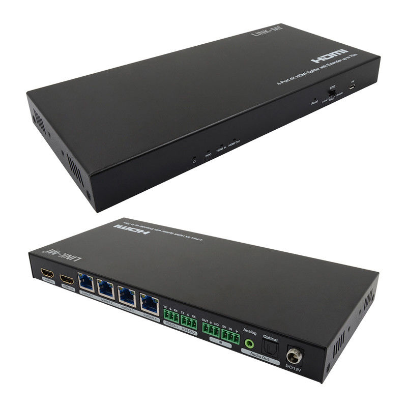70M 1x4 4K HDMI Splitter Extender Z Ekstrakcją Audio 1x4 Hdmi Splitter Over Cat6