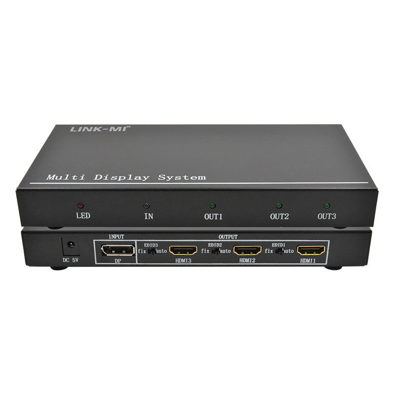 5760x1080 UHD 1X3 Video Wall Controller Procesor Multi Screen Splicer 1 DP W 3 HDMI Out
