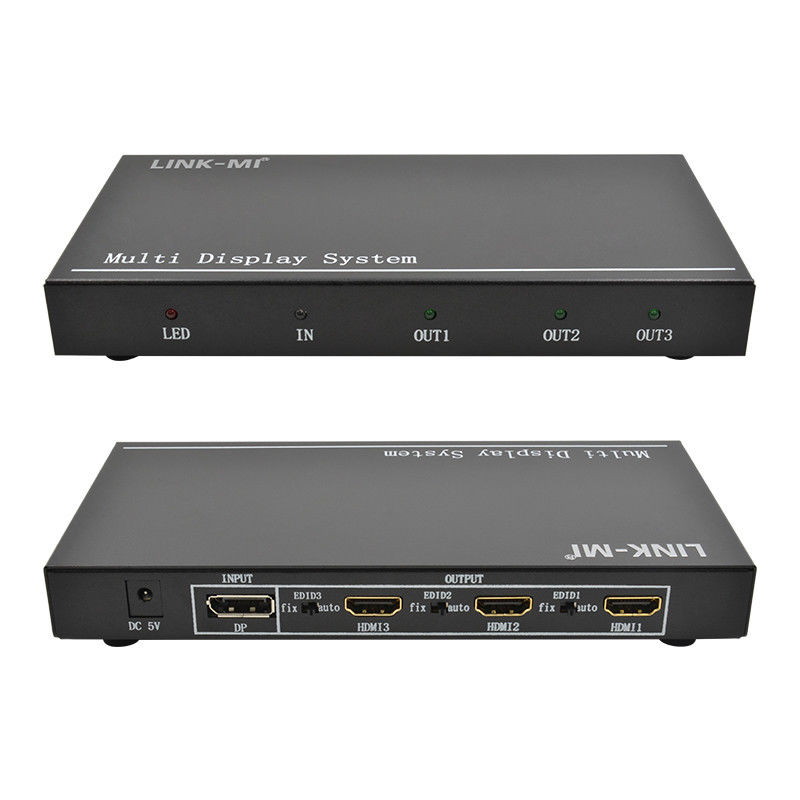5760x1080 UHD 1X3 Video Wall Controller Procesor Multi Screen Splicer 1 DP W 3 HDMI Out