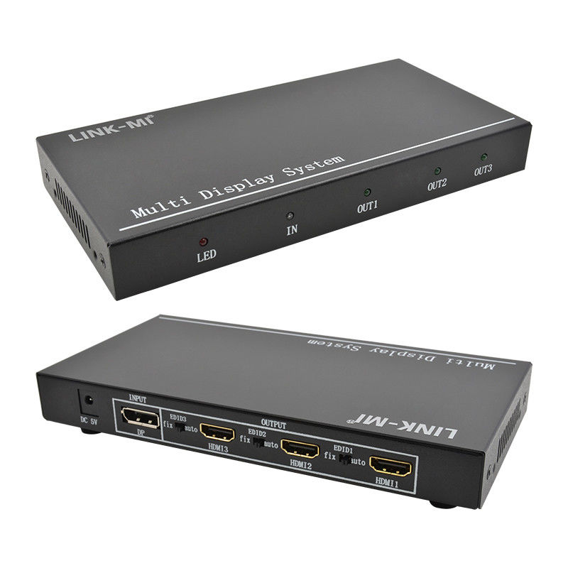 5760x1080 UHD 1X3 Video Wall Controller Procesor Multi Screen Splicer 1 DP W 3 HDMI Out