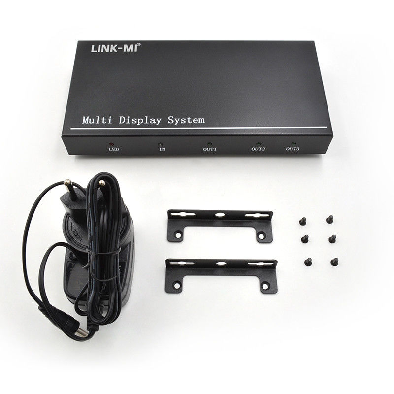 5760x1080 UHD 1X3 Video Wall Controller Procesor Multi Screen Splicer 1 DP W 3 HDMI Out