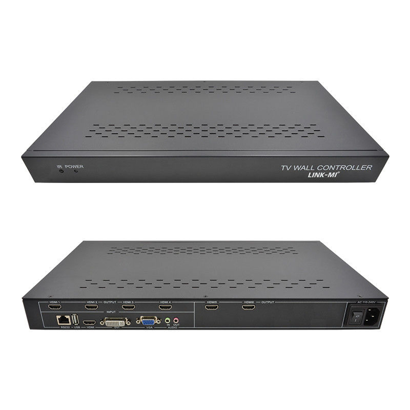 6 kanałów HDMI Video Wall Controller 2X3 LED Wall Controller dla 6 telewizorów splicingowych