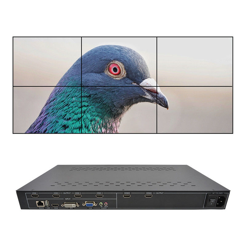6 kanałów HDMI Video Wall Controller 2X3 LED Wall Controller dla 6 telewizorów splicingowych