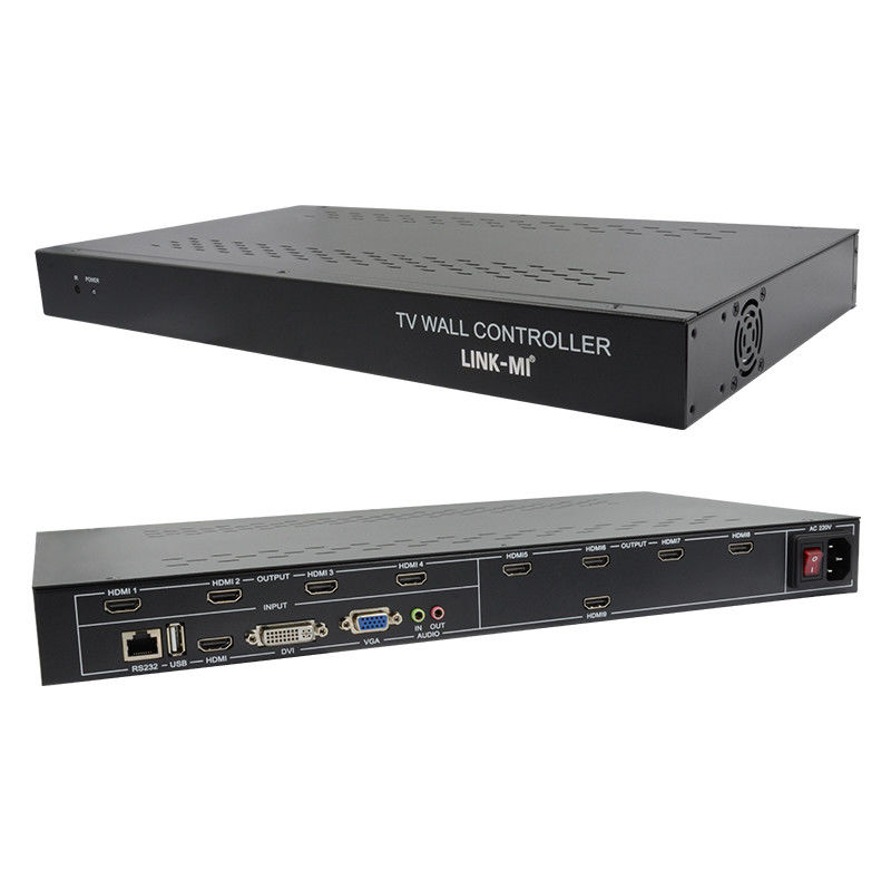 9 kanałów HDMI Video Wall Controller 3X3 Zoom Subtitles Multi Display Controller do reklamy