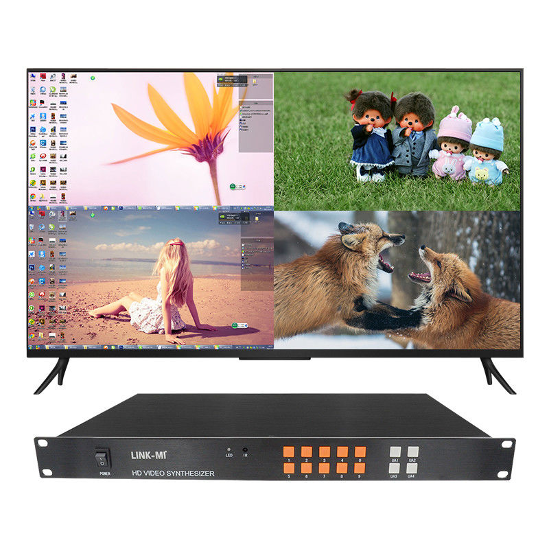 Syntezator 4 w 1 HD HDMI Multi Viewer Synthesizer VGA CVBS HDMI 4x1 Quad Multi Viewer