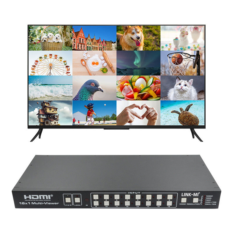 16X1 AV 4K Quad Multiviewer 16 w 1 Out Seamless Video Switcher Processor