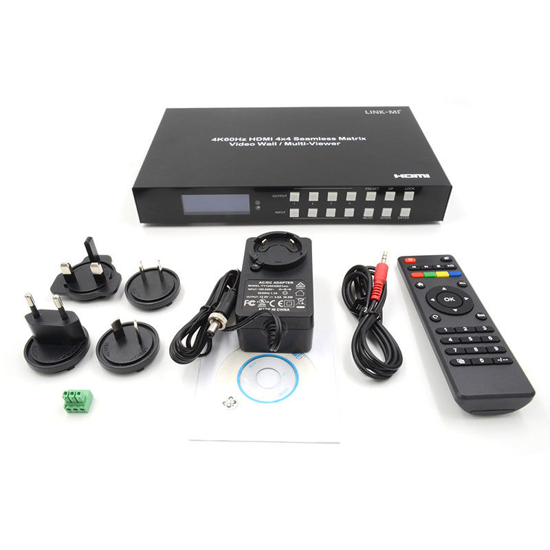 60Hz 4X4 4K Video Wall Controller 4X1 2x2 TV Wall Controller Bezproblemowy przełącznik macierzysty