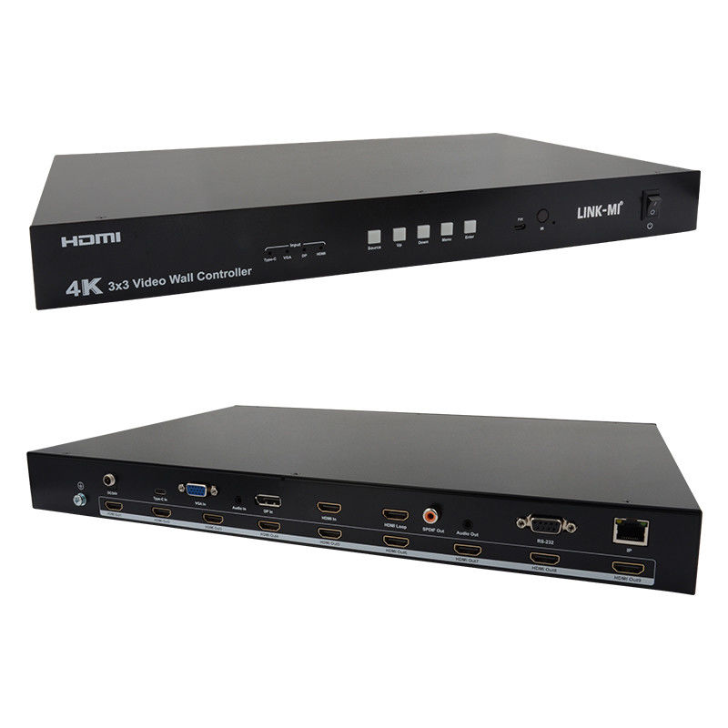 Ultra HD 4K Video Wall Controller HDMI DP 3x3 Video Wall Processor VGA USB Typ-C