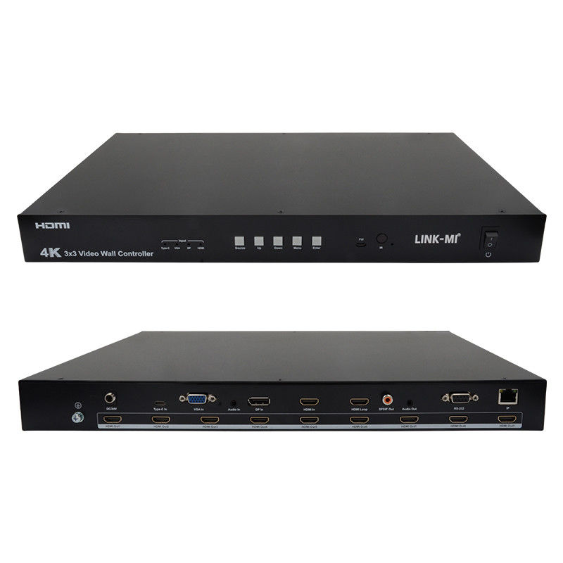 Ultra HD 4K Video Wall Controller HDMI DP 3x3 Video Wall Processor VGA USB Typ-C