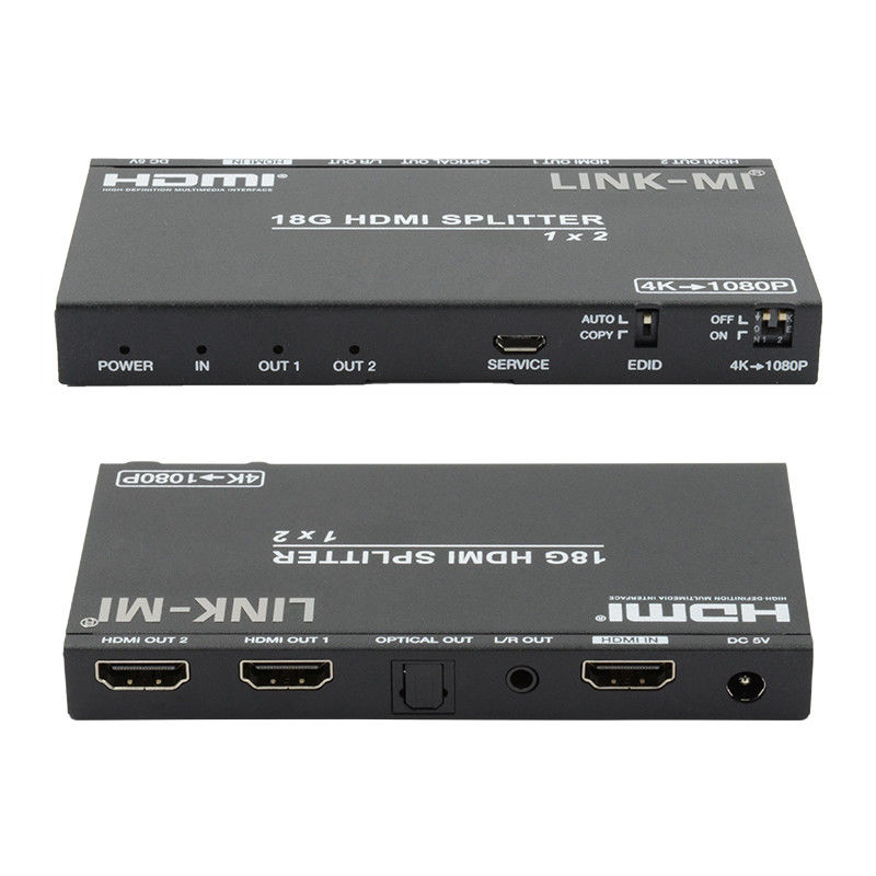 4K 2.0b 2 Port HDMI Splitter 4 HDCP 2.2COPY AUTO EDID Hdmi Audio Video Extract
