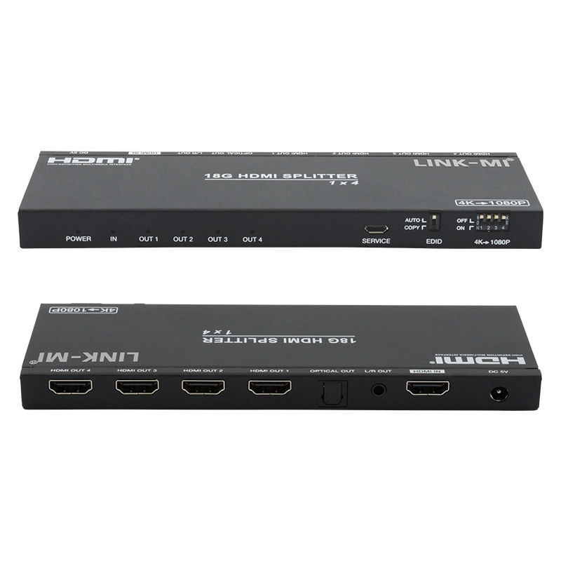 4K 1X4 Multi HDMI Splitter EDID Analogiczny HDMI2.0b 4 Port Video Splitter
