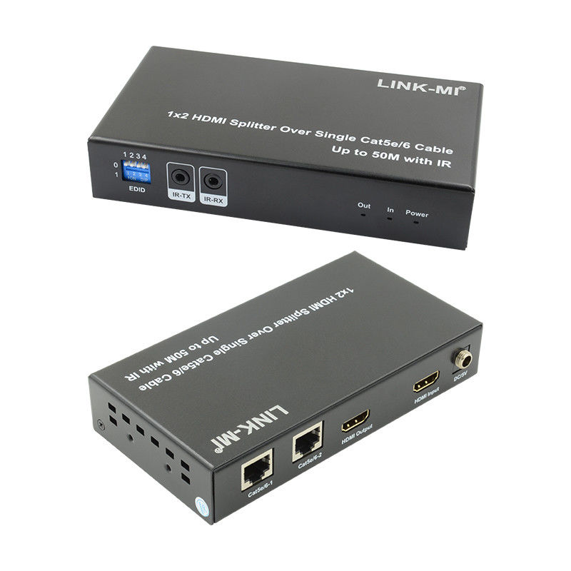 1X2 50M 4K HDMI Splitter Over Cat5e/6 Kabel wspierający 3D IR Cascading dla 4 warstw