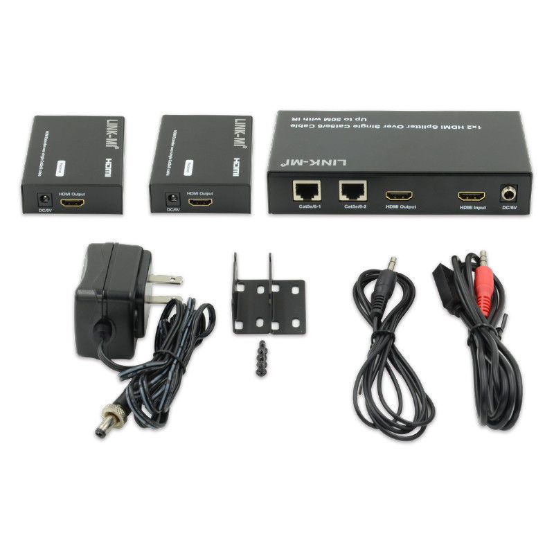 1X2 50M 4K HDMI Splitter Over Cat5e/6 Kabel wspierający 3D IR Cascading dla 4 warstw