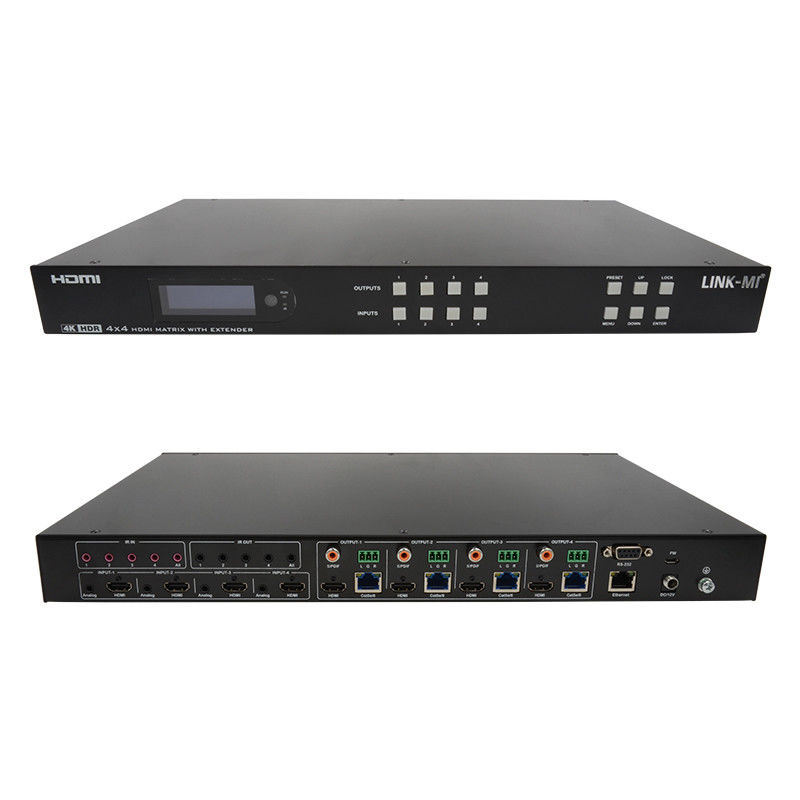 70m 4x4 HDMI Matrix Extender z 4 HDMI Loop Out 4K HDMI Matrix Switch