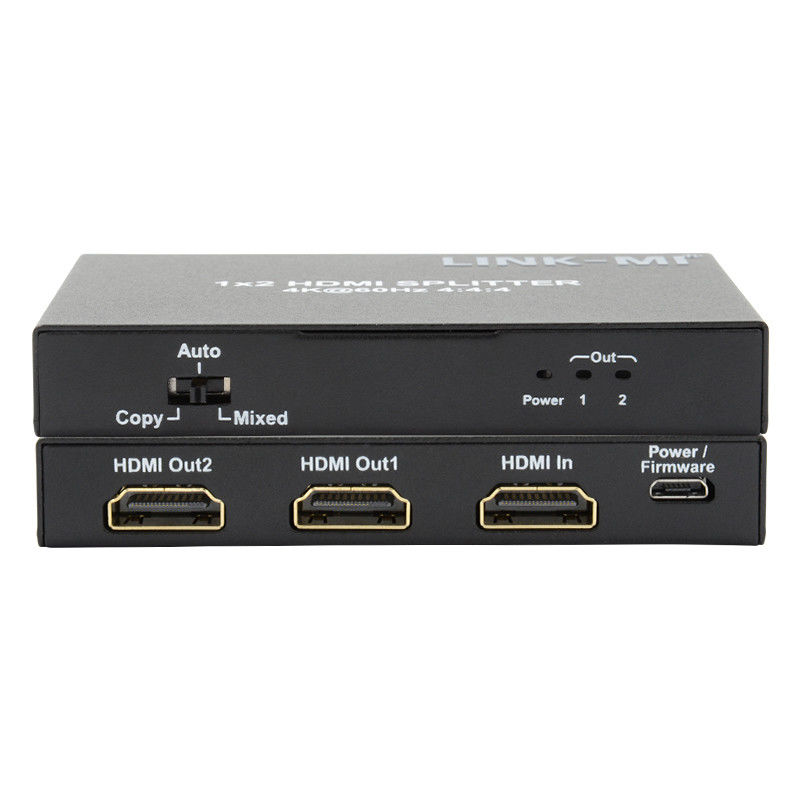 1x2 HDMI2.0 Splitter Wsparcie 3D 18G HDR HDCP2.2 2 porty Video Splitter