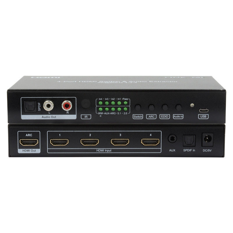 256mA 4X1 HDMI Switcher Box 2.0 Switch YUV4:44 18Gbps Wsparcie ARC CEC HDR