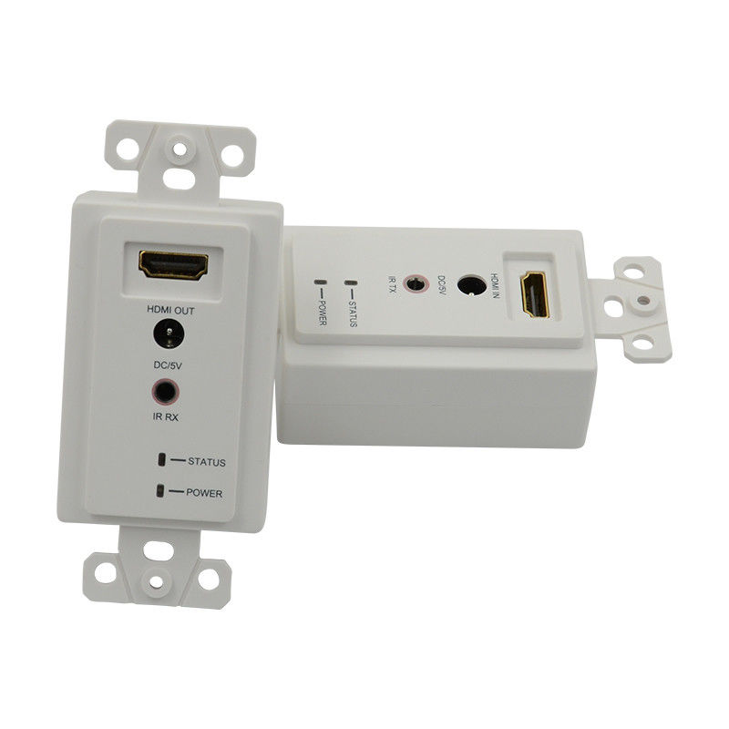 60m HDMI Wall Plate Extender Over Single Cat5e Cat 6 To HDMI Extender Wsparcie 3D IR