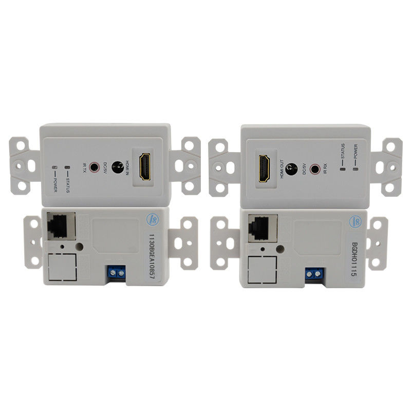 60m HDMI Wall Plate Extender Over Single Cat5e Cat 6 To HDMI Extender Wsparcie 3D IR