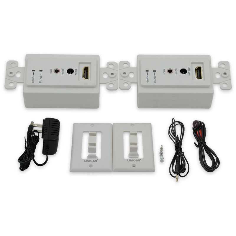 60m HDMI Wall Plate Extender Over Single Cat5e Cat 6 To HDMI Extender Wsparcie 3D IR