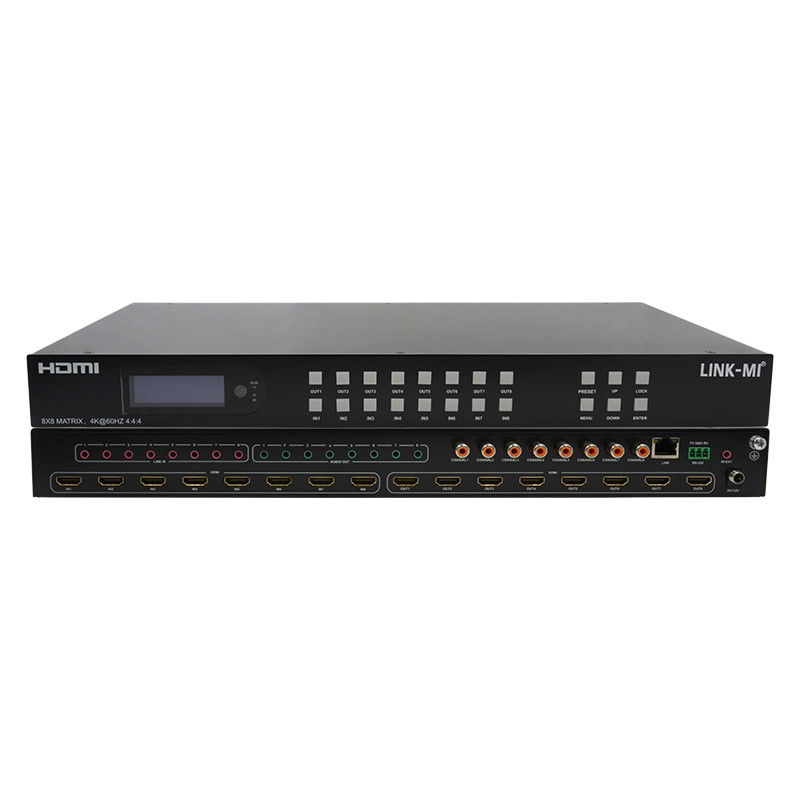 8x8 HDMI Matrix 4k Hdmi Switcher z obsługą analogowej ekstrakcji audio 18Gbps HDR