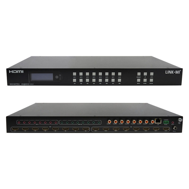 8x8 HDMI Matrix 4k Hdmi Switcher z obsługą analogowej ekstrakcji audio 18Gbps HDR