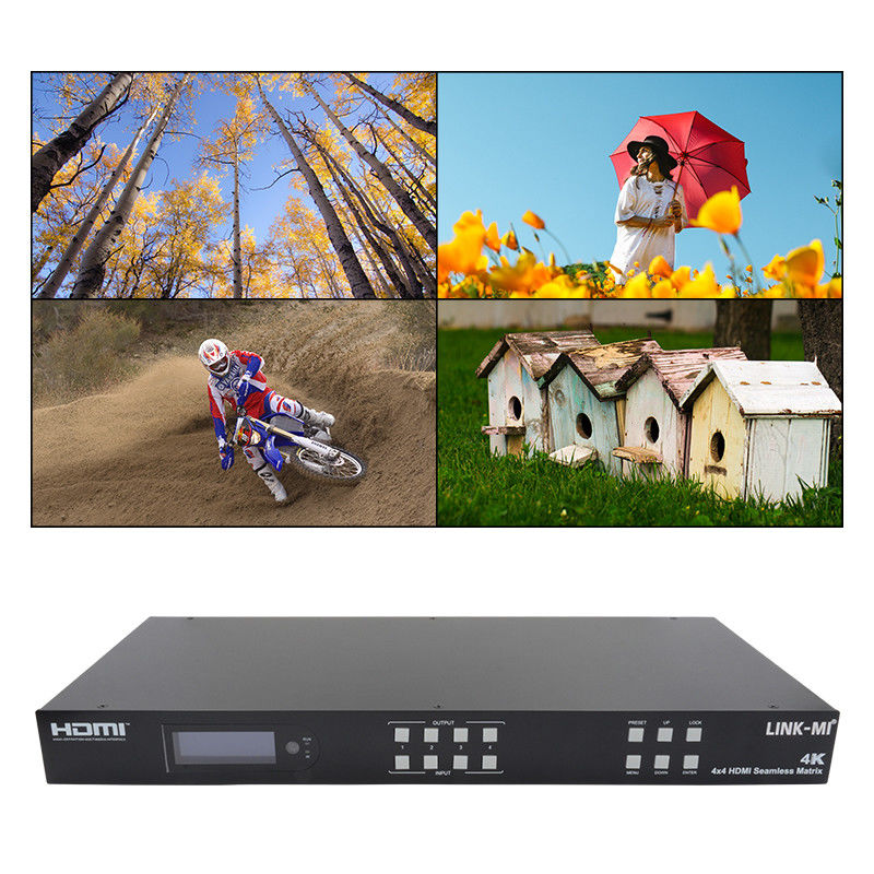 Bezproblemowy HDMI 4K Video Wall Splitter HDMI Matrix Switcher 2X2 4 w 4