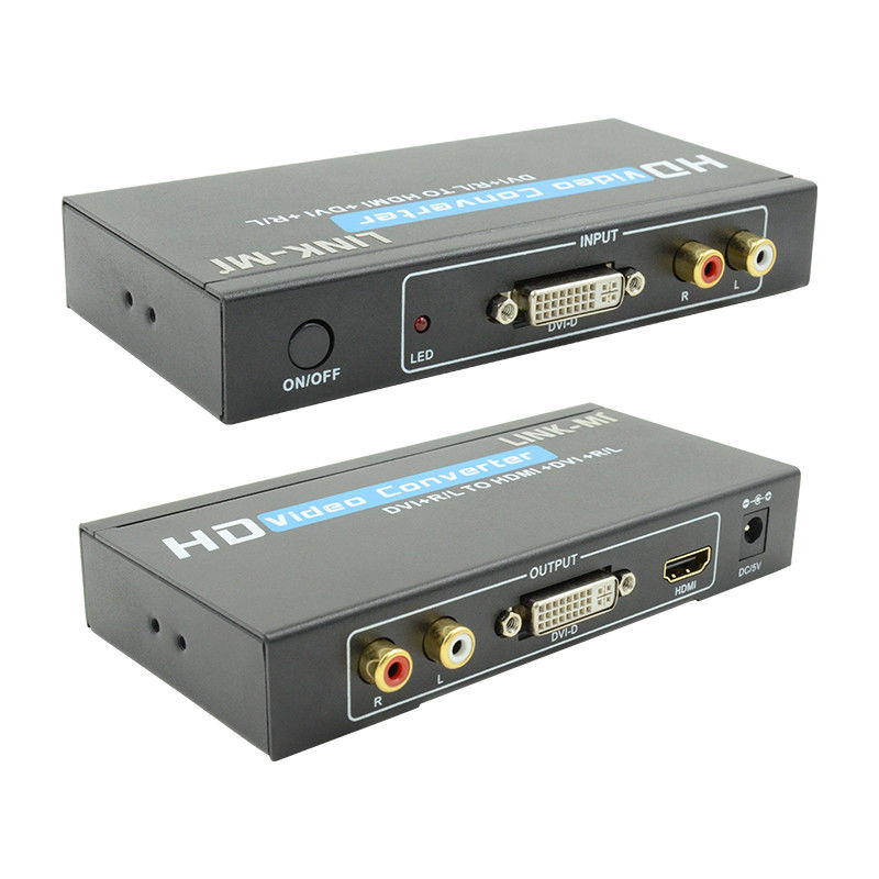 Konwerter 1080P DVI do HDMI z wsparciem dźwięku DVI Analogiczny wejście audio RCA