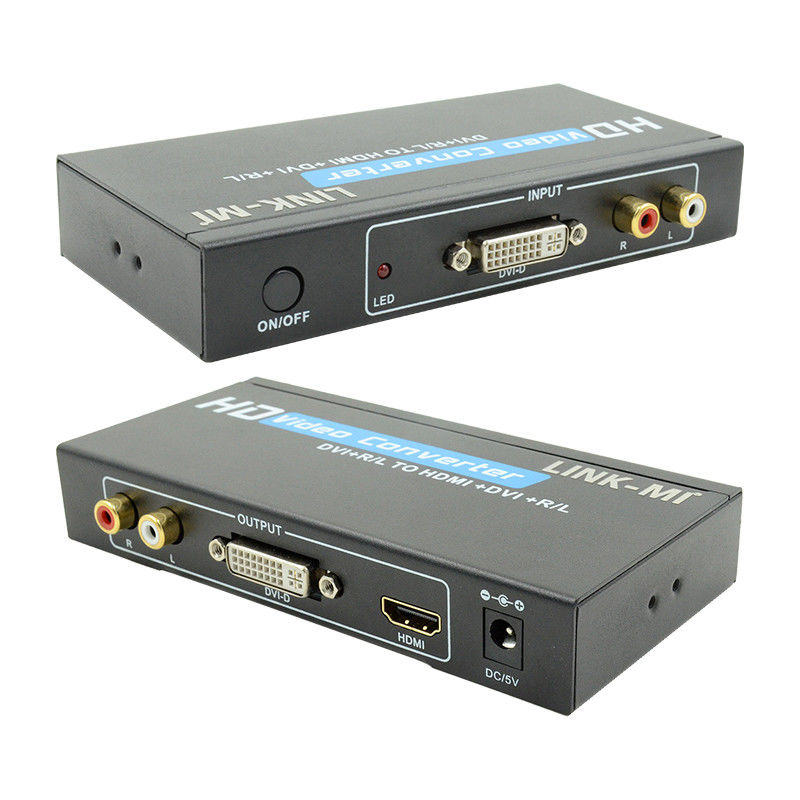Konwerter 1080P DVI do HDMI z wsparciem dźwięku DVI Analogiczny wejście audio RCA