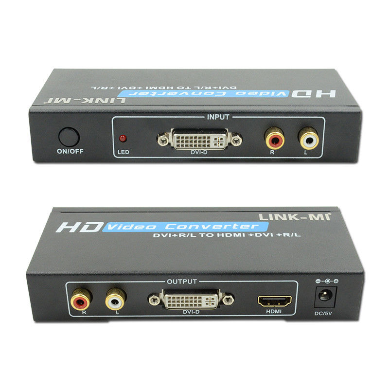 Konwerter 1080P DVI do HDMI z wsparciem dźwięku DVI Analogiczny wejście audio RCA