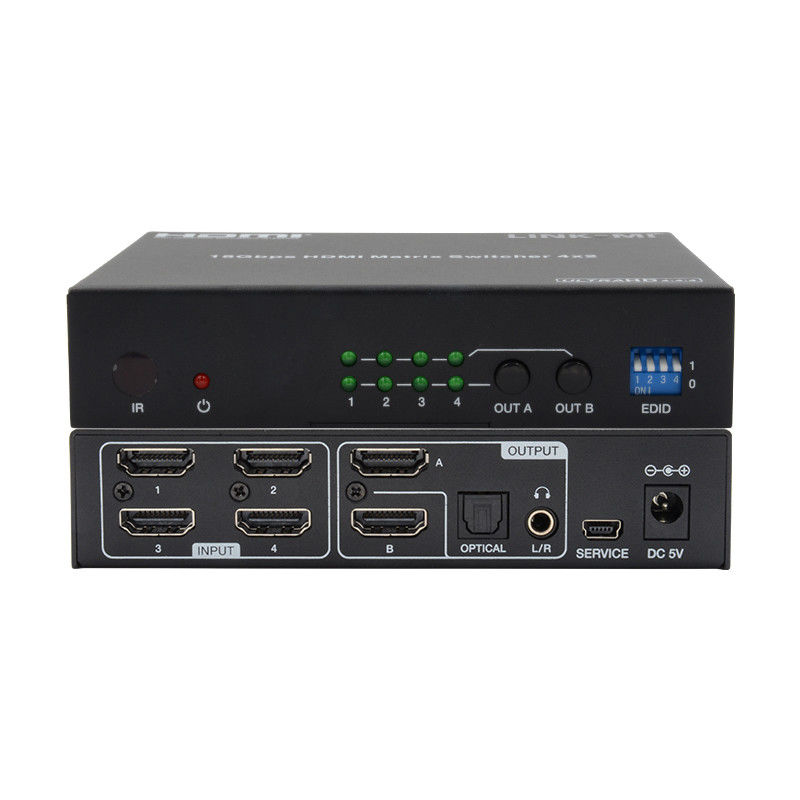 4X2 HDMI Matrix Switch Hdmi Switch Audio Extractor 4K To 1080P Video Switcher