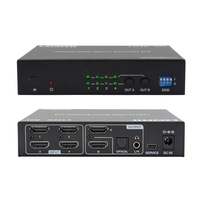 4X2 HDMI Matrix Switch Hdmi Switch Audio Extractor 4K To 1080P Video Switcher