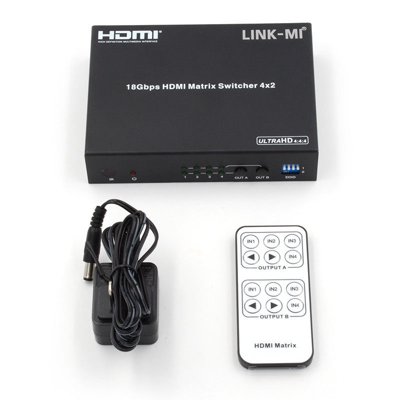 4X2 HDMI Matrix Switch Hdmi Switch Audio Extractor 4K To 1080P Video Switcher