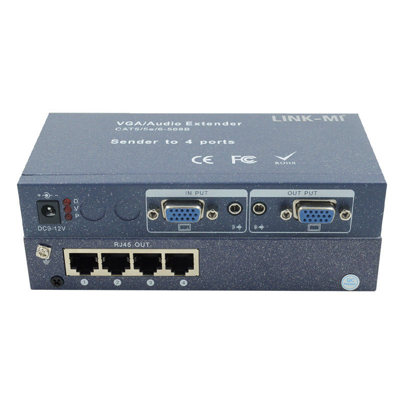 15pin 4 Port VGA Extender 1 do 4 VGA Splitter 4 kanały Video UTP Extender