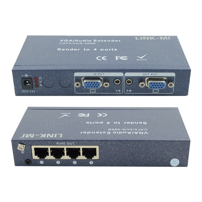 15pin 4 Port VGA Extender 1 do 4 VGA Splitter 4 kanały Video UTP Extender