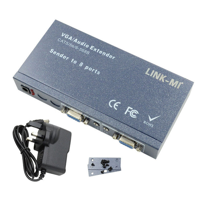 100m 200m 300m 1/8 VGA Splitter 1X8 Extender 1 do 8 Video Audio Extender